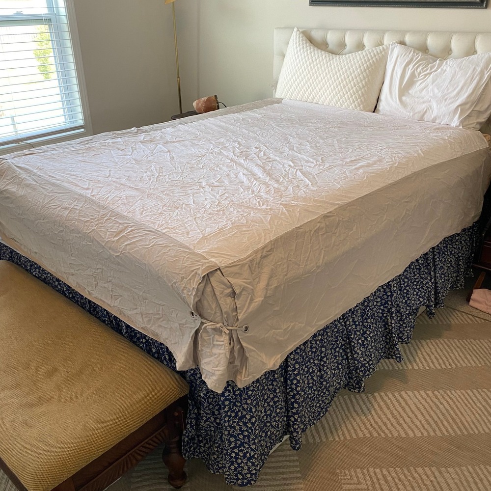 Nautica 100% Cotton Beige Full/Queen Bed Skirt
